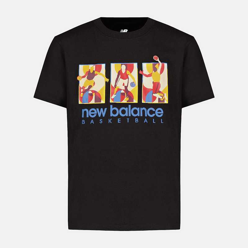 New Balance NB Hoops Logo tee Blast Barn Svarta | Sverige-5296304